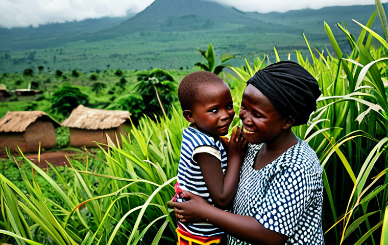 콩고 민주 공화국 현재 정치 상황 - **Prompt:** A poignant aerial shot of a vast, overcrowded displacement camp near Goma, Democratic Re...