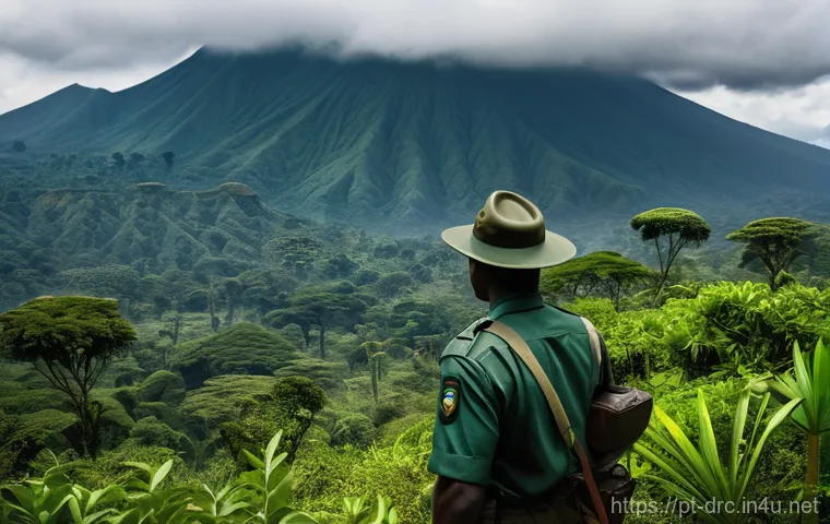 콩고 국립공원의 생물 연구 - **Prompt:** A vibrant, cinematic shot of a dense, emerald-green rainforest in the Congo Basin at daw...