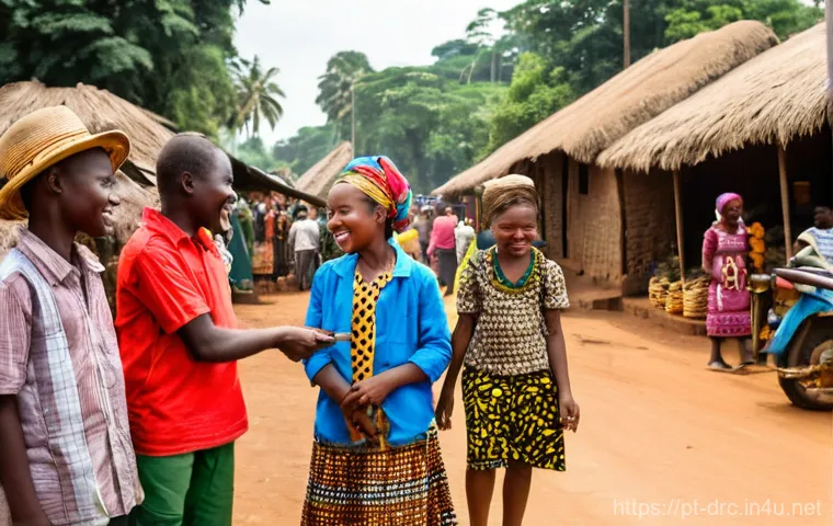 콩고 여행 시 추천 가이드 및 투어 - **Prompt 1: Authentic Cultural Exchange with a Local Guide**
    "A vibrant, high-definition photogr...