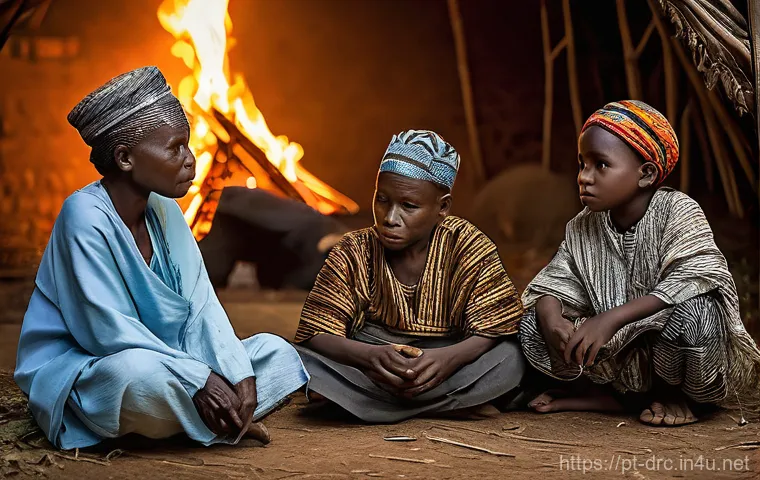 콩고의 전통 설화와 전승 - **Nkuba, Lord of the Heavens, Commanding the Storm**
    A breathtaking, majestic depiction of Nkuba...